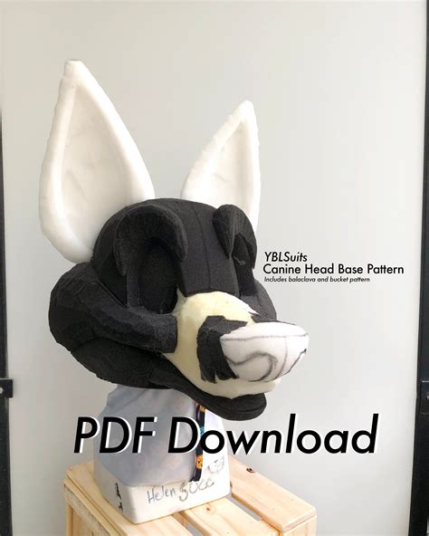 canine fursuit head base|fursuit head base pattern free.